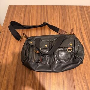 Fossil Black Leather Crossbody Bag